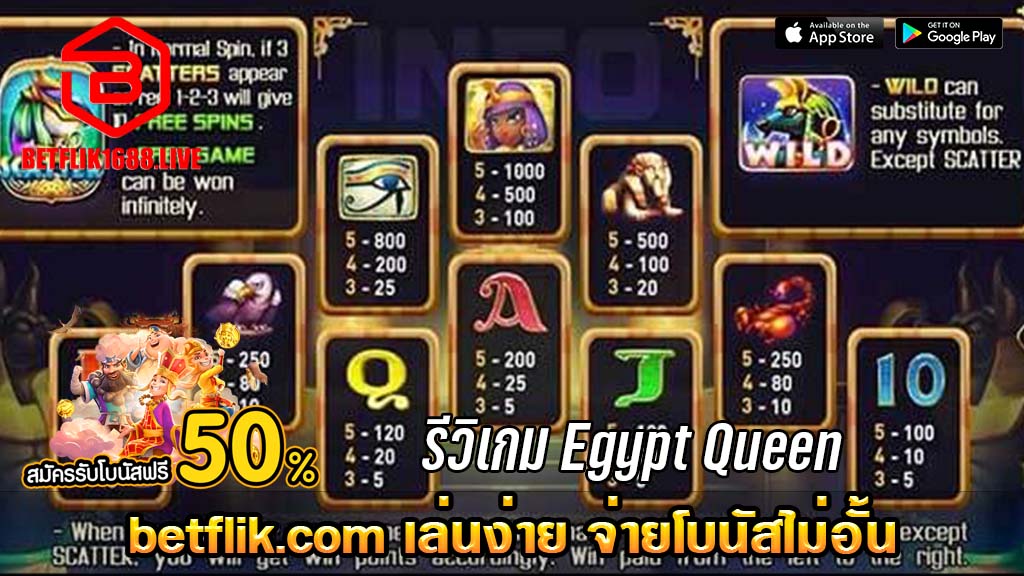 Egypt Queen รีวิวเกมสล็อต ค่าย Slot xo